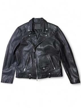 AllSaints Milo Leather Biker Jacket - Black Sheep Leather